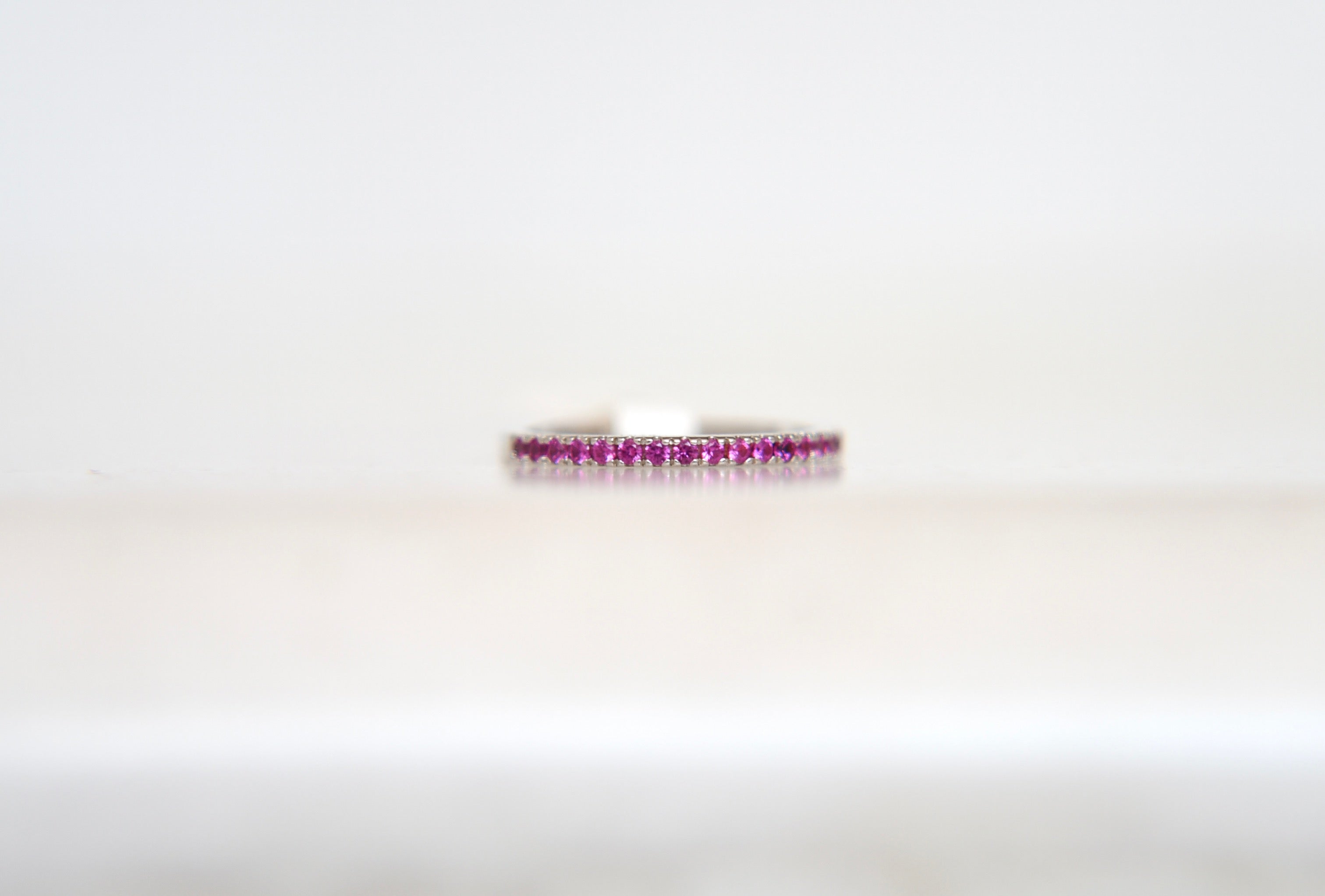 Fuchsia Half Eternity Pave Ring