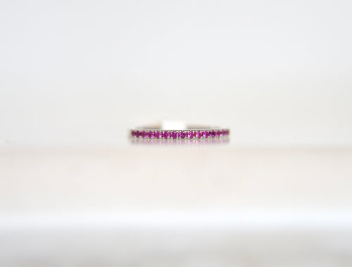 Fuchsia Half Eternity Pave Ring