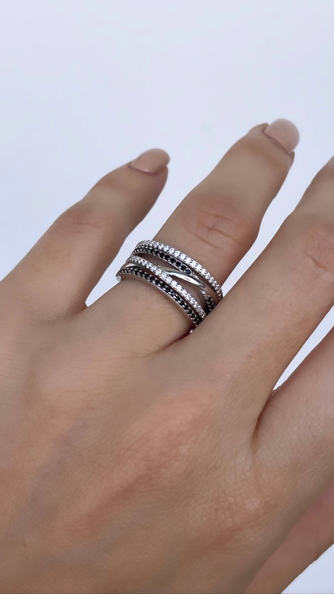 Silver And Black Layer Ring