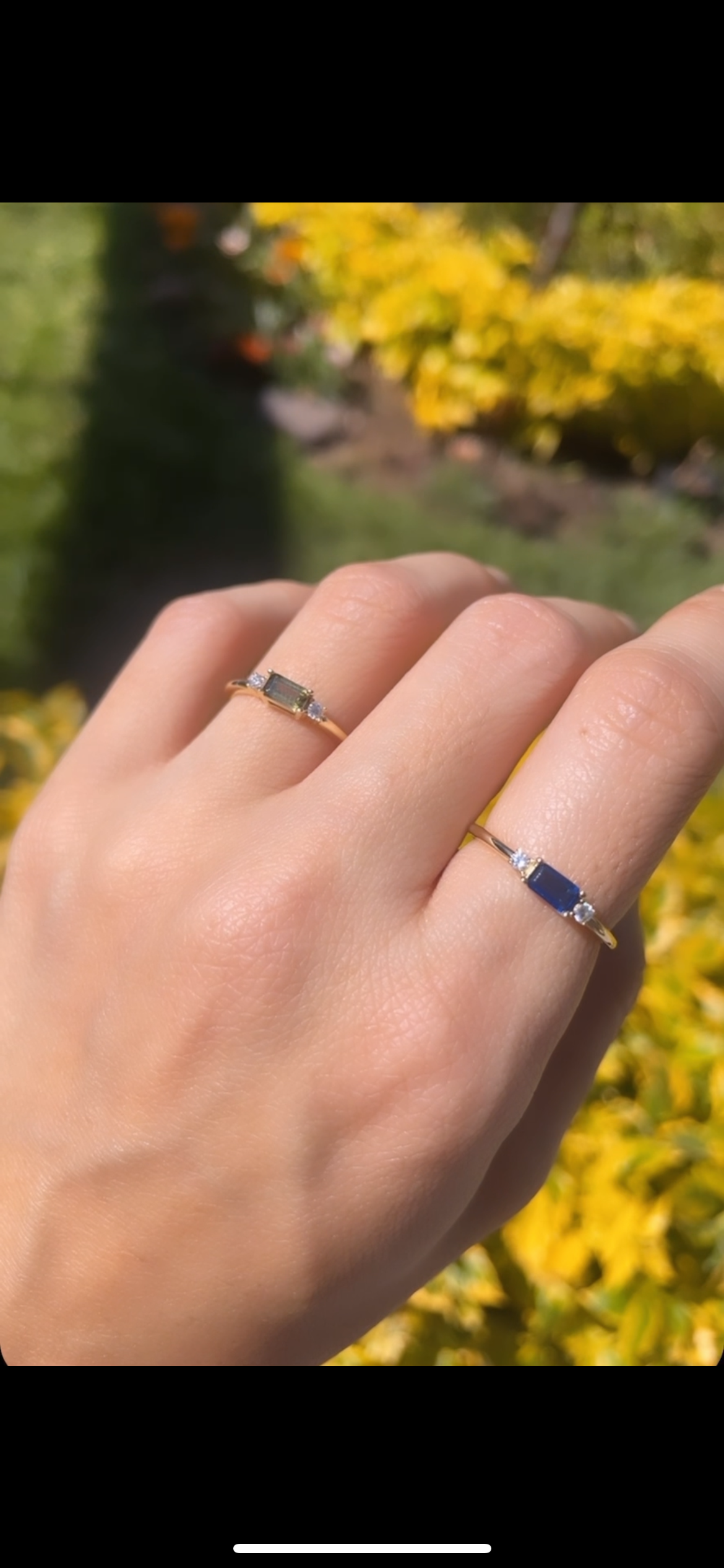 Gold Band With Sapphire Blue Zirconia