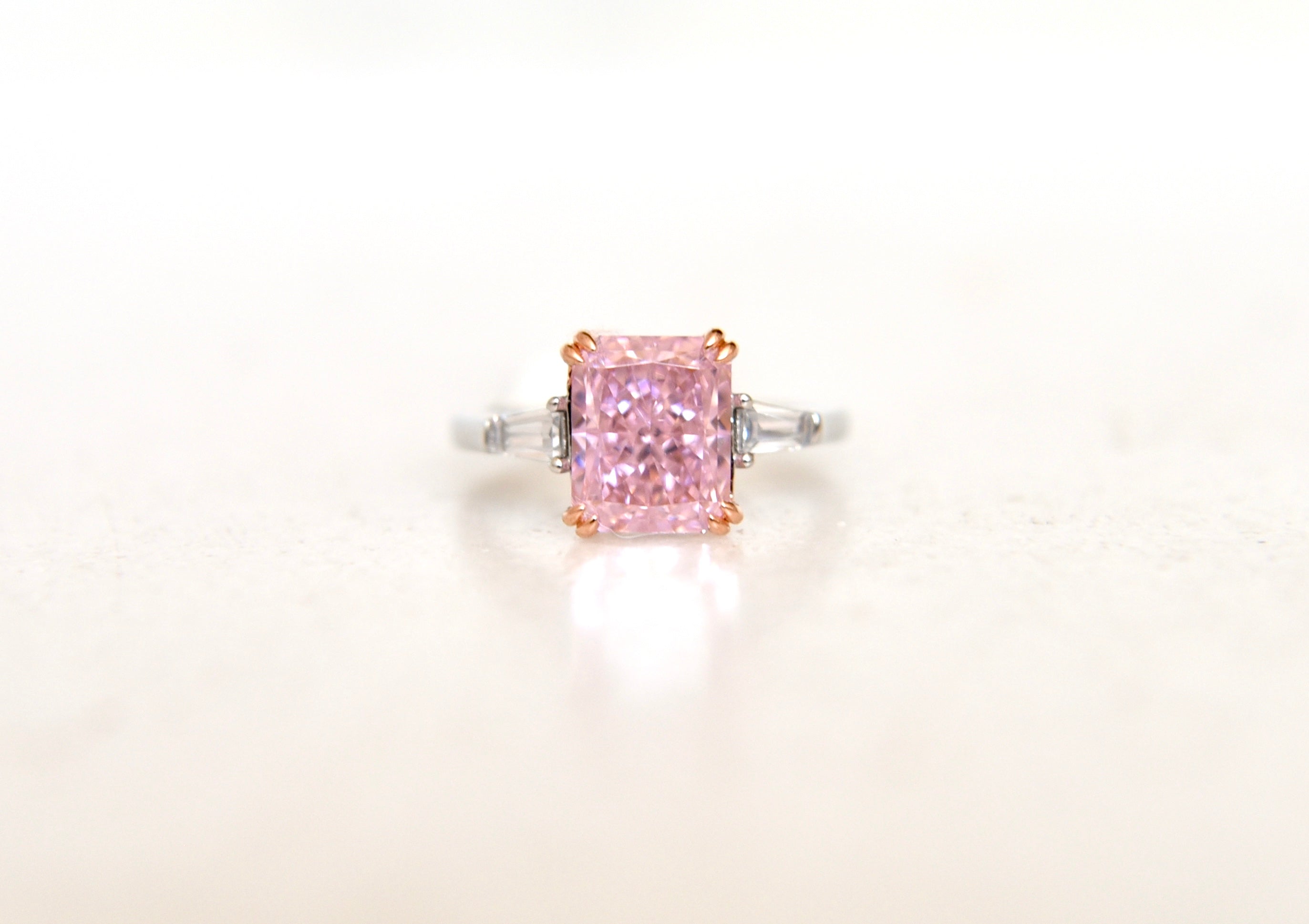 Pink Radiant Cut Ring