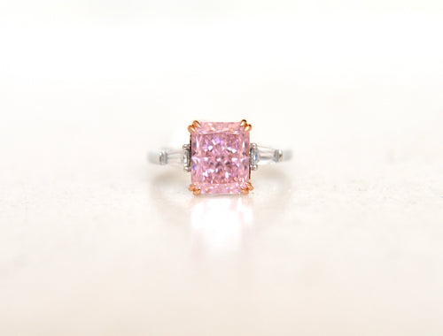 Pink Radiant Cut Ring