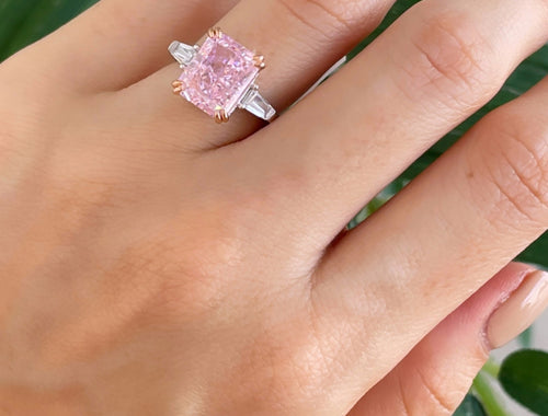 Pink Radiant Cut Ring