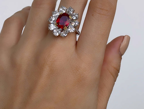 Ruby Flower Ring