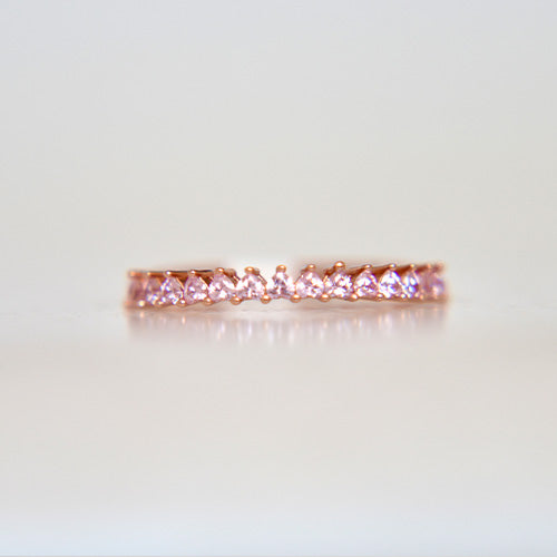 Rose Gold Pink Heart Stone Band