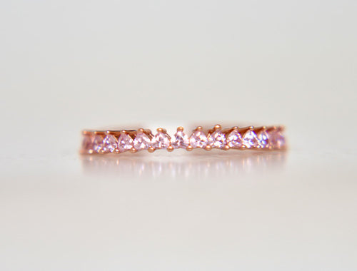 Rose Gold Pink Heart Stone Band